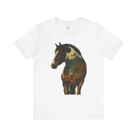 Pinto Horse Silhouette T-Shirt – Western Horse Lover Tee | Equestrian Gift for Riders & Ranch Fans | Unisex Country Style Shirt