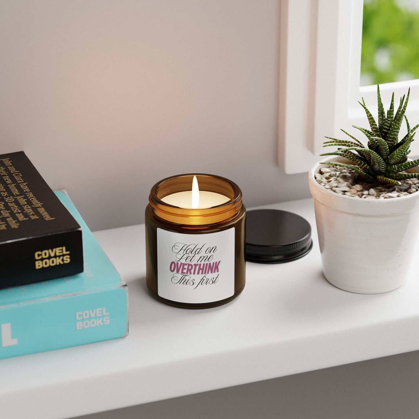 Hold On Let Me Overthink This Scented Soy Candle – Funny Overthinker Gift | Anxiety Relief Candle | Aromatherapy for Stress